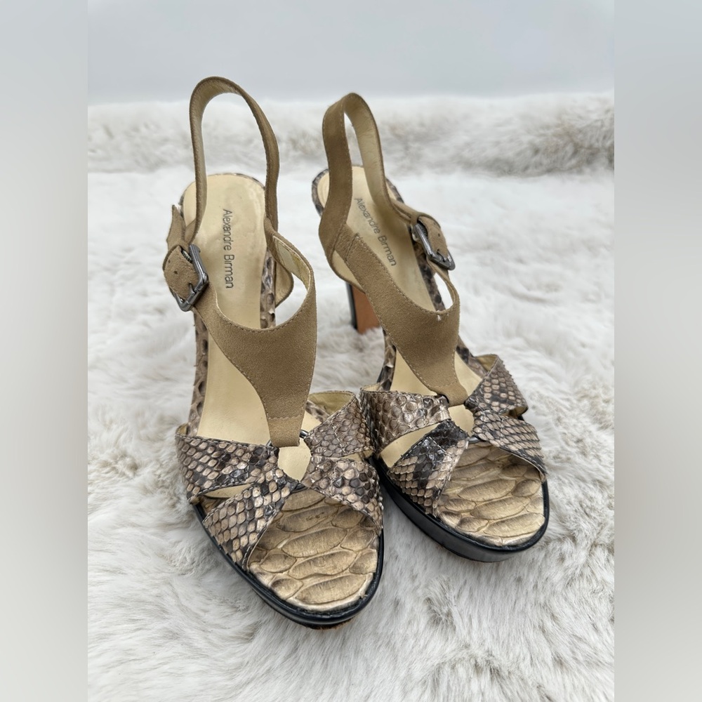 Alexandre‎ Birman Snakeskin sandals US 8 genuine python